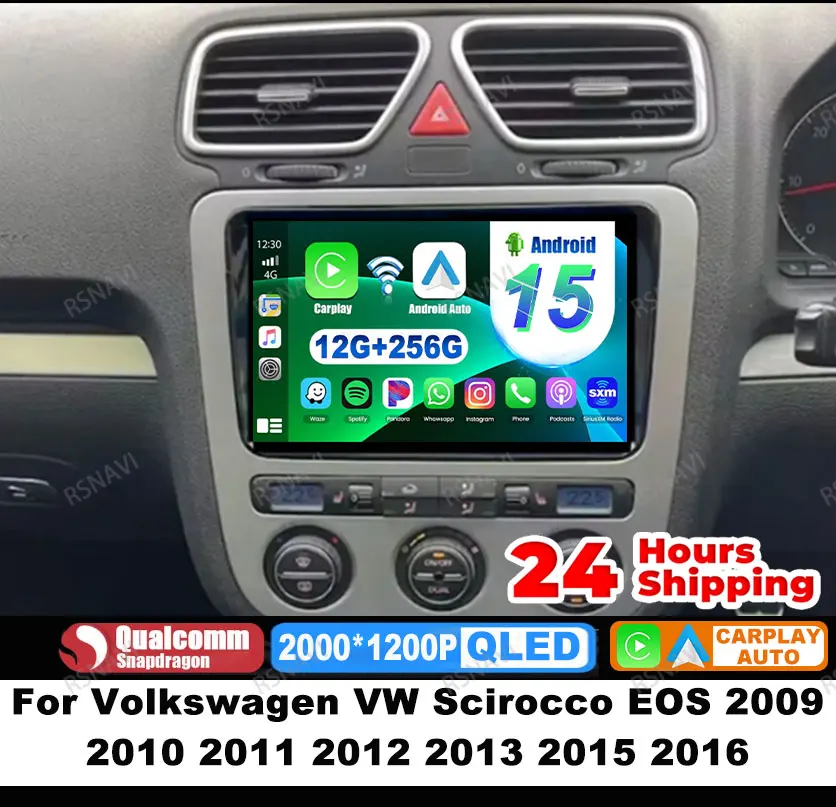 

Car Radio Android 15 For Volkswagen VW Scirocco EOS 2009 2010 2011 2012 2013 2015 2016 Viedo Player 4G LTE Autoradio Qualcomm BT