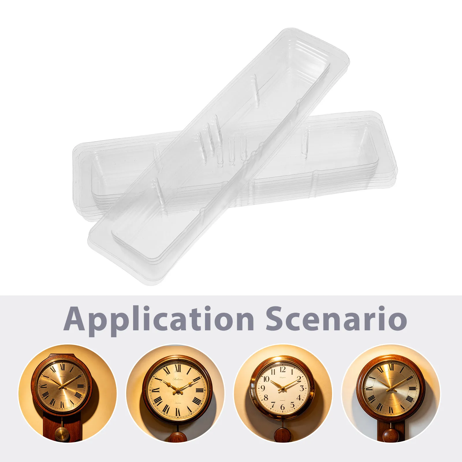 100Pcs Clock Pointer Protection Covers Transparent Protective Box Anti-Squeeze Case for Wall Clock Hands Parts Storage Repair