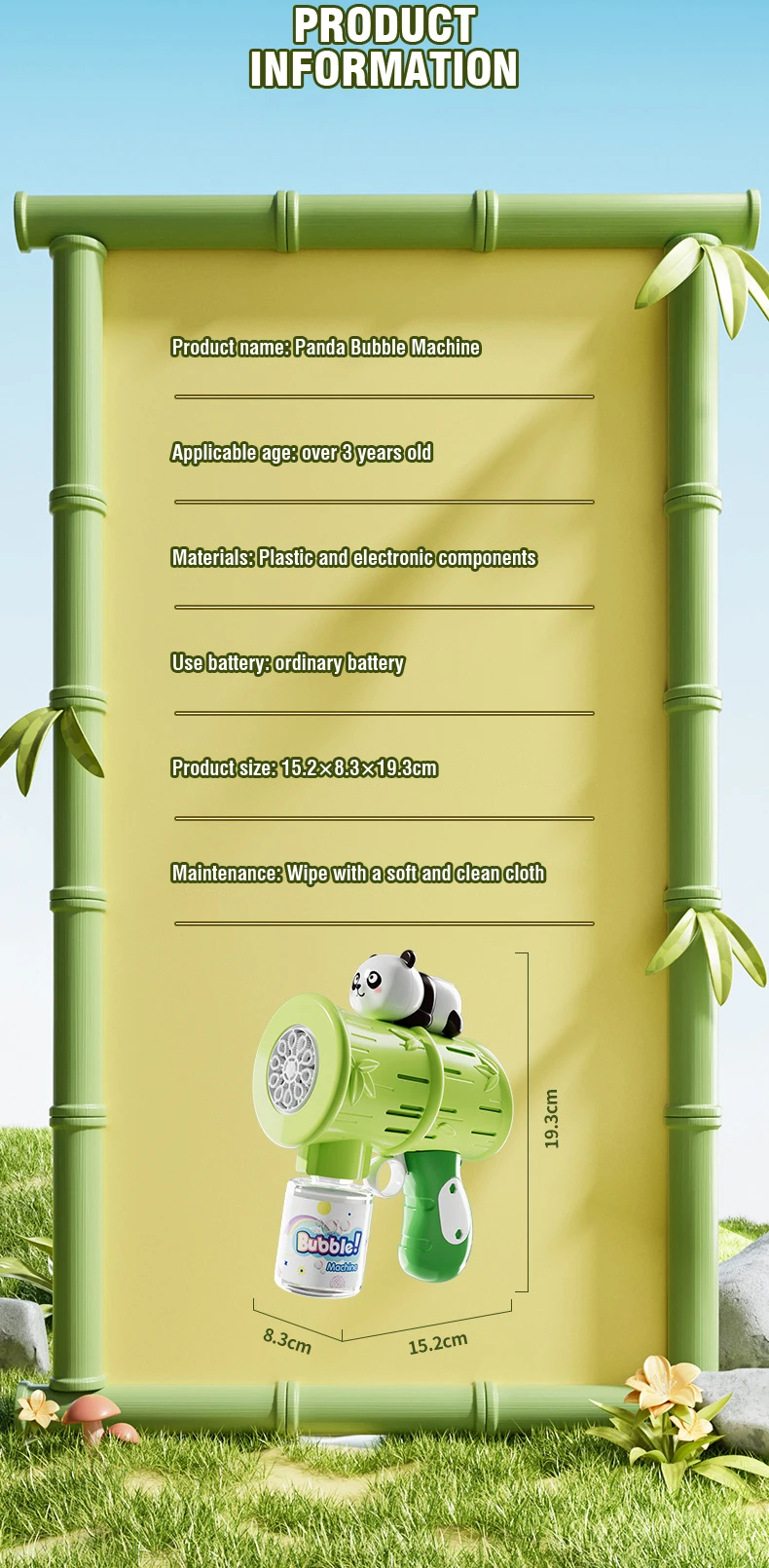 Panda Elektrisch Bubble Gun Leuke Cartoon Panda Zeepbellenmaker Blaasspeelgoed Feestspellen Buitenspeelgoed voor kinderen Cadeau