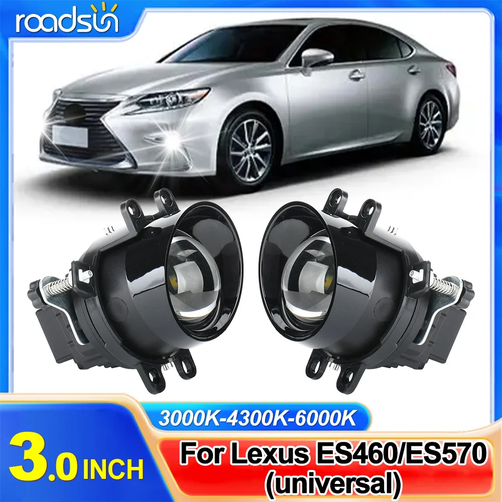 3 Inch Bi LED Projector Fog Lights Bulbs Lens With Bracket Car Front Fog Lamp 6000K High Low Beam For Lexus ES460/ES570