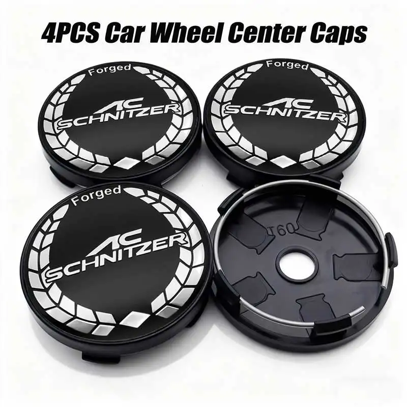 4Pcs 56mm 60mm Car Wheel Center Hub Caps Badge Rim Cover Sticker For AC SCHNITZG30 E36 E46 F10 F11 F20 F30 G68 Accessories