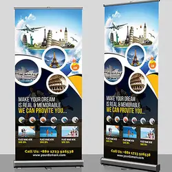 High Quality Exhibit Display cheap sale custom single sided roll up banner kakemono aluminum retractable roll up banner stand