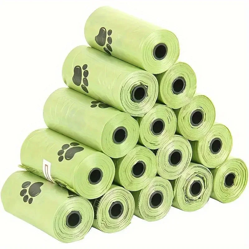 5 rolls Pet Waste Bags, Leak-Proof Poop Bags For Dog Thick Pick-Up Bags With Paw Print Design, Portable Dog Waste Bags For Walks