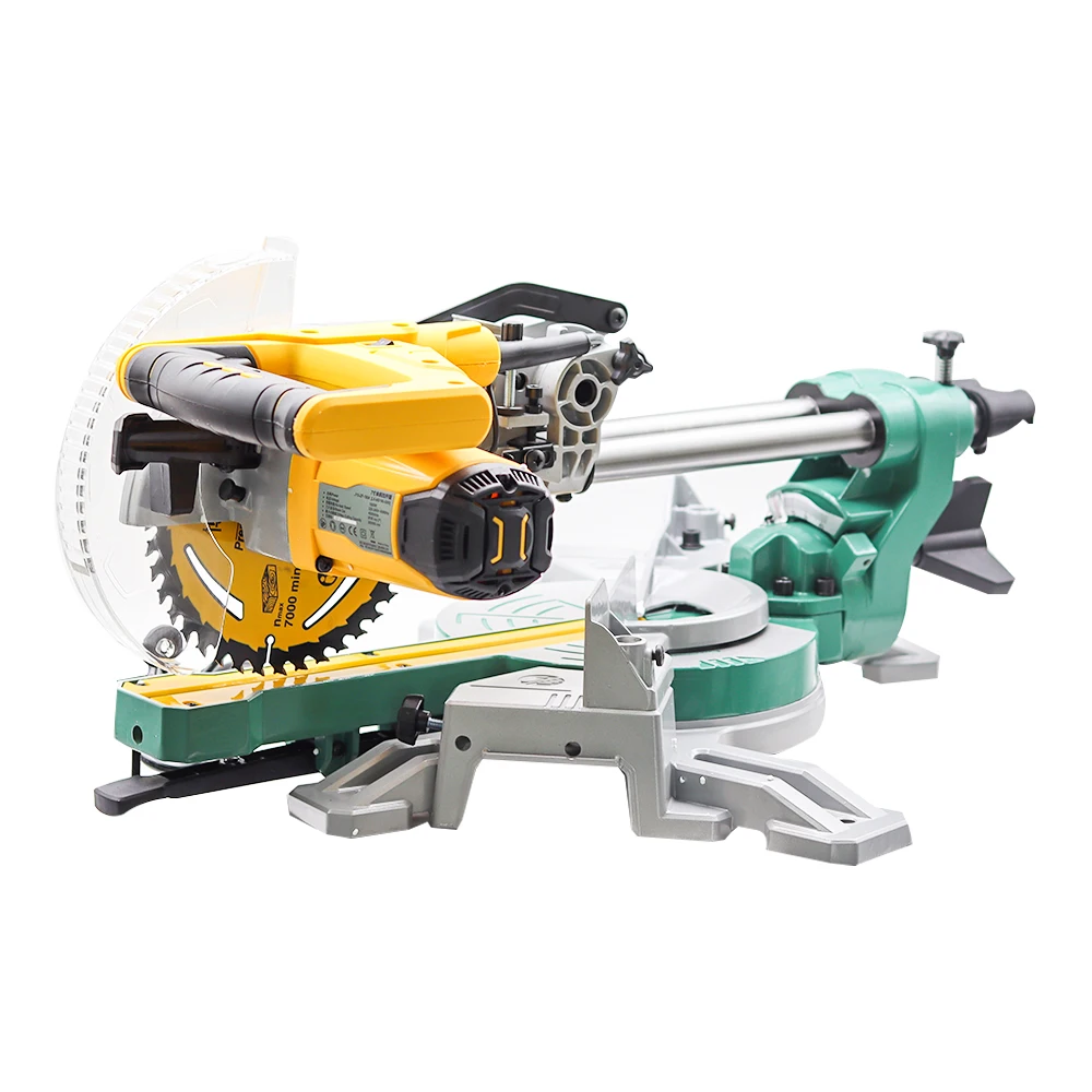 8-inch Upgraded Rod Miter Saw with Extended Guide Rail Multi-function Miter 45 Degree Woodworking Tool Aluminum Sawing Machine