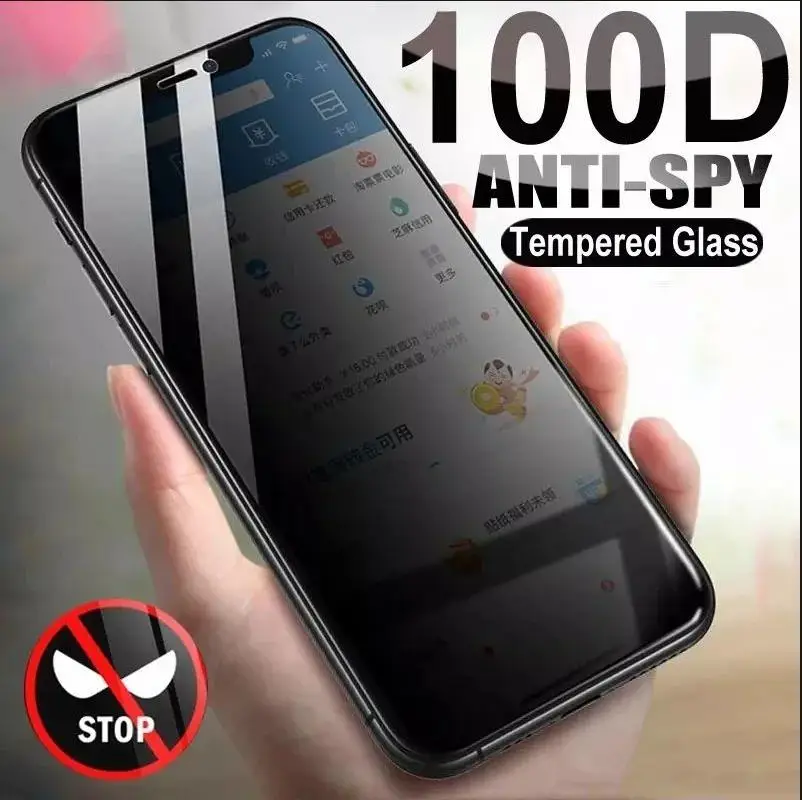 Tempered glass screen protector for Xiaomi 9 pro A3, anti-spy protective glass for Xiaomi CC9 F1, 2PCs