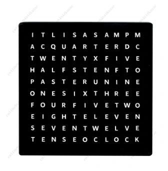 Home Decoration Clock Displays Time As Dutch Text Light Emitting Diode Word Clock with USB Cable