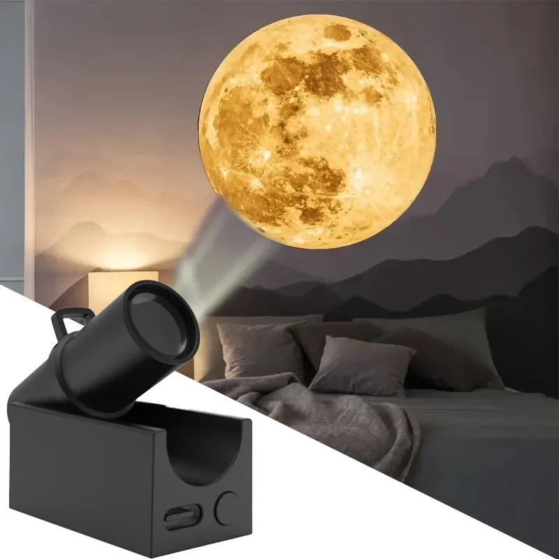 Moon Projection Lamp USB Planet Projector Background Wall Atmosphere Led Night Light For Kid Bedroom Christmas Party Glow Decor