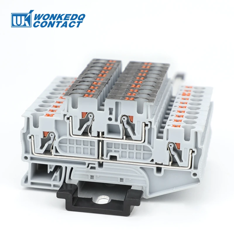 PTTB 4-PV Equipotential Bonder 4 Position Push-in Terminal Block Din Rail PT 24-12 AWG 4mm² Cable Connector Electric PTTB4-PV