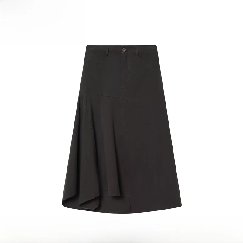 

Новая женская юбка миди EVEA с асимметричным подолом, модная, с завышенной талией, А-силуэт, свободный крой, из полиэстера, для повседневной носки