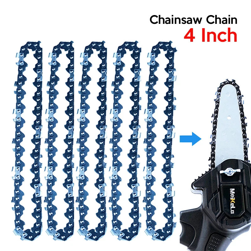Mini catena per sega a catena da 3/5 pezzi di alta qualità sega a catena da 4 pollici con guida a catena per sega a catena di ricambio portatile caldo