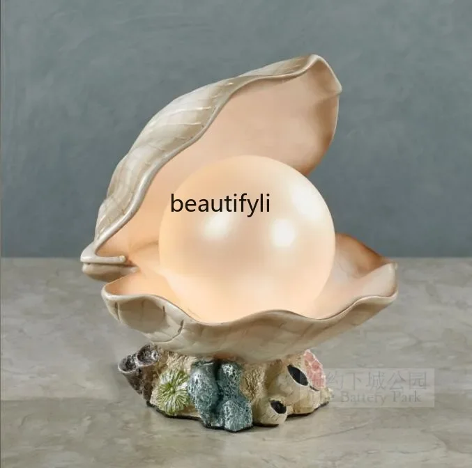 

South China Sea Luminous Pearl Coral Aquatic Plants Clamshell Decorative Table Lamp Night Light Ornaments