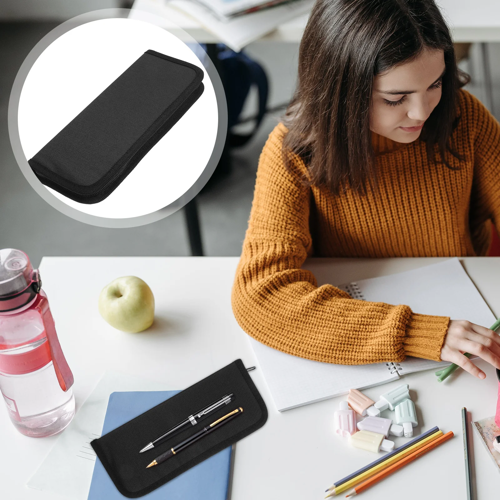 

Drawing Pencils Pouch Exquisitely Made Smooth Zipper Large Storage Capacity Convenient Classification Fashionable Design