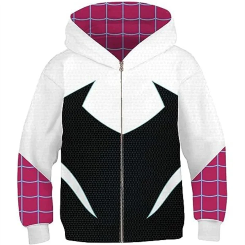 2024 Women Girls Venom Hoodie Cosplay Costume 3D Superhero Zipper Jacket Hooded Sweatshirt Coat