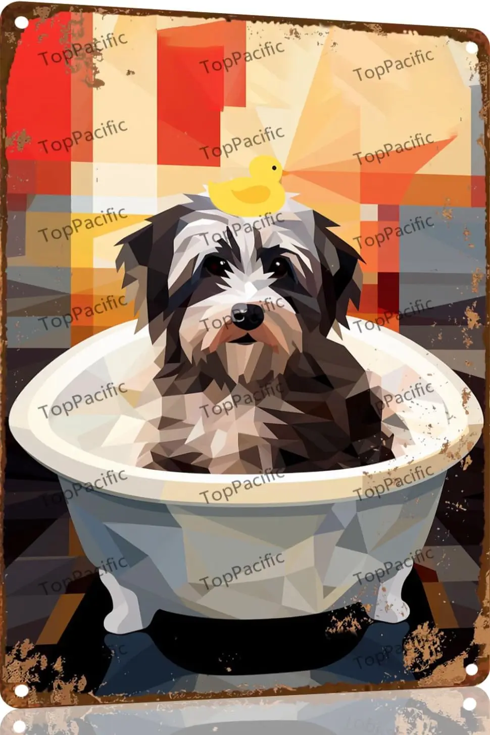 Havanese-Dog Funny Metal Sign Gifts Decor Vintage Bathroom and Bathtub Metal Tin Sign Decor Dog Lovers Home Bar Restroom Toilet 