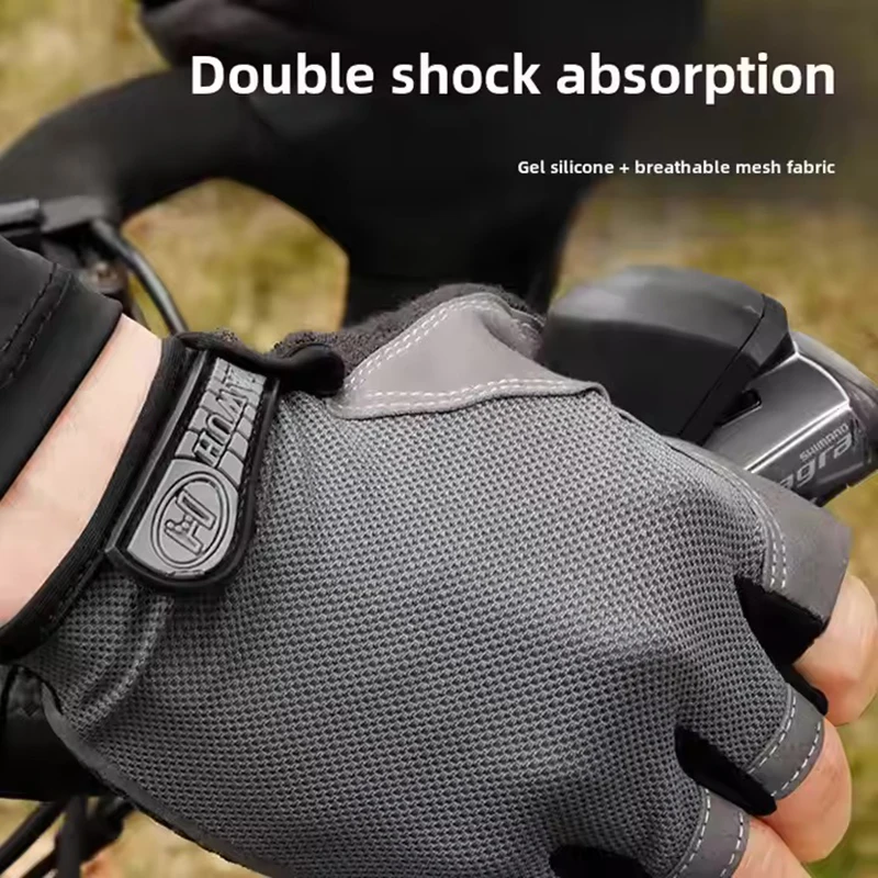 

Silicone Rubber Half Finger Gloves Cycling Gloves Breathable Anti Slip Shock Absorption Wear Resistant Comfort with Soft