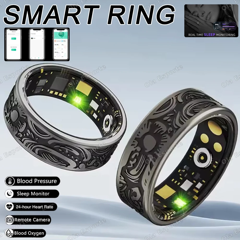 

New Smart Ring 2025 Men Women Heart Rate Blood Pressure Blood Oxygen Sleep Health Monitor Step Counting Waterproof Sports Rings