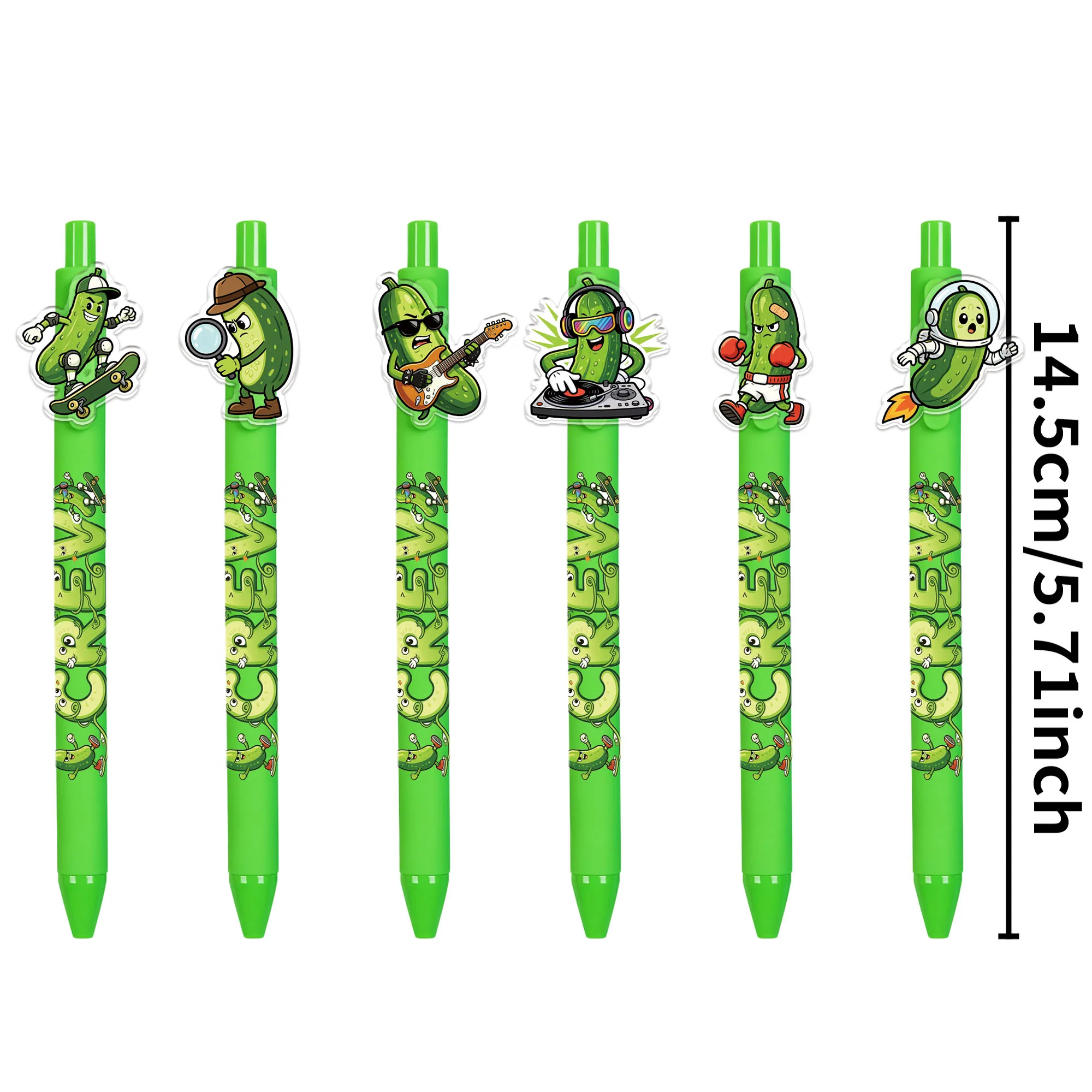 6Pcs/12Pcs Cucumber Ballpoint Pens Smooth Writing Pens for Exams Gift Office Stationery Gift Pens Random Patterns