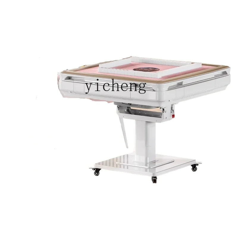 TQH anti-rollover pink bass mahjong machine, automatic household folding mahjong table, electric heating dual-purpose