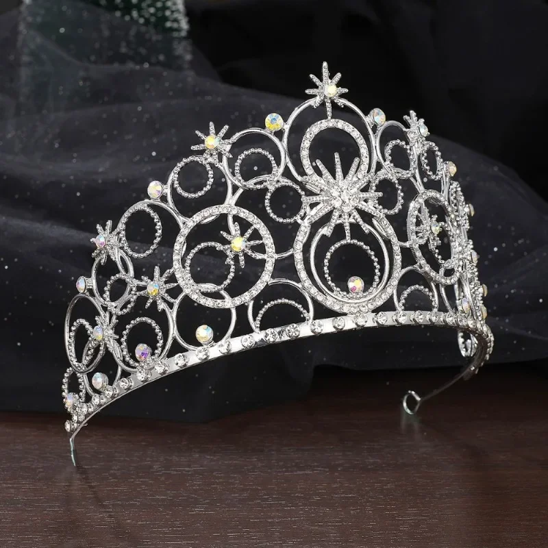 Película Glinda, diamantes de imitación brillantes, corona de princesa de Metal, diadema para Cosplay para mujer, tocado, accesorios para fiesta de Carnaval y Halloween