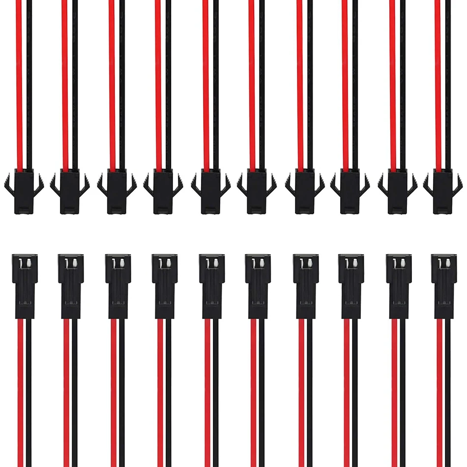 10 Pairs 2/3/4/5pin SM JST 10cm Cable Female/Male Connectors for Led Strip RGB 5050 3528 WS2801 APA02 WS2815 WS2813