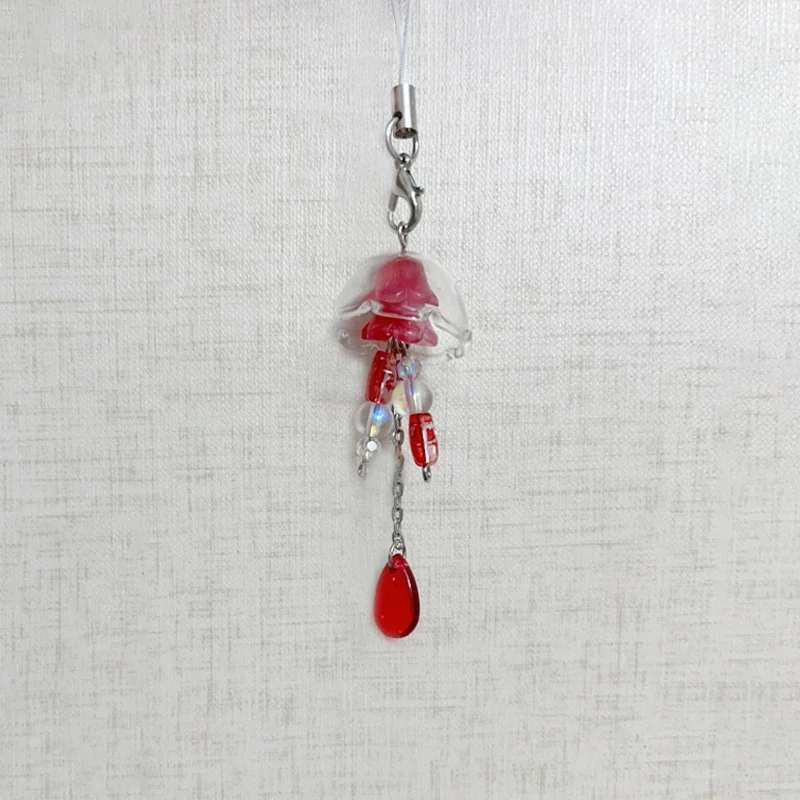 Handmade Jellyfish Mobile Phone Charm Keychain