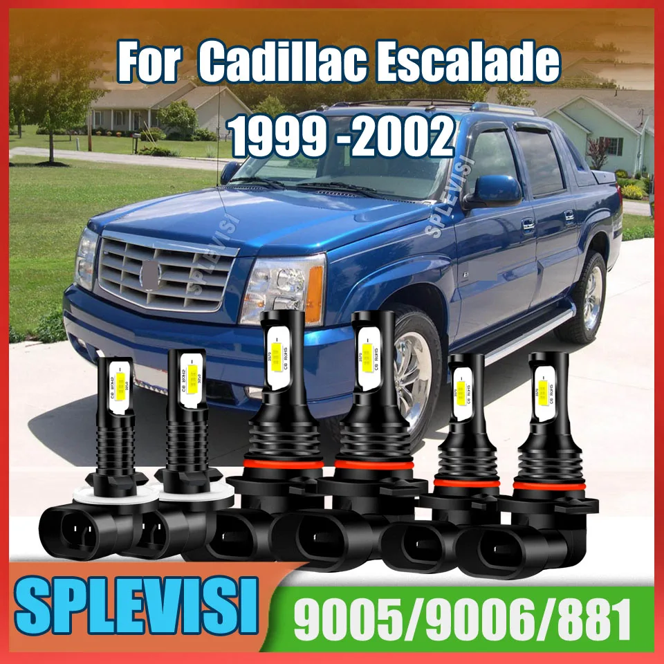 

Plug And Play LED Headlight High Beam 9005 Low Beam 9006 Foglamp 881 12v 24v For Cadillac Escalade 1999 2000 2001 2002