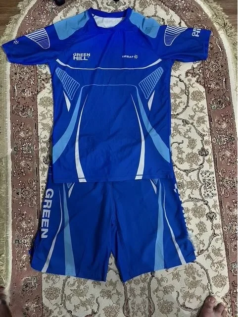 2026 Blue Hardcore MMA Set Men's Short Sleeve Rash Guard & Fight Shorts Quick-Dry Combat Training Sportswear For Adults Kids
