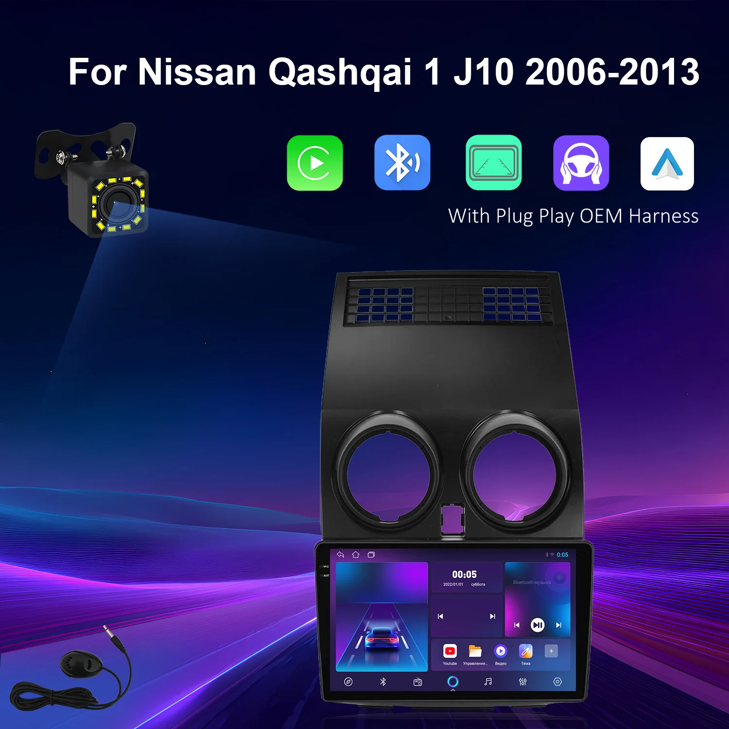 

2Din Android 14 Car Radio For Nissan Qashqai J10 2006-2013 Wireless Carplay Multimedia Video Player 4G GPS Navigation Head Unit