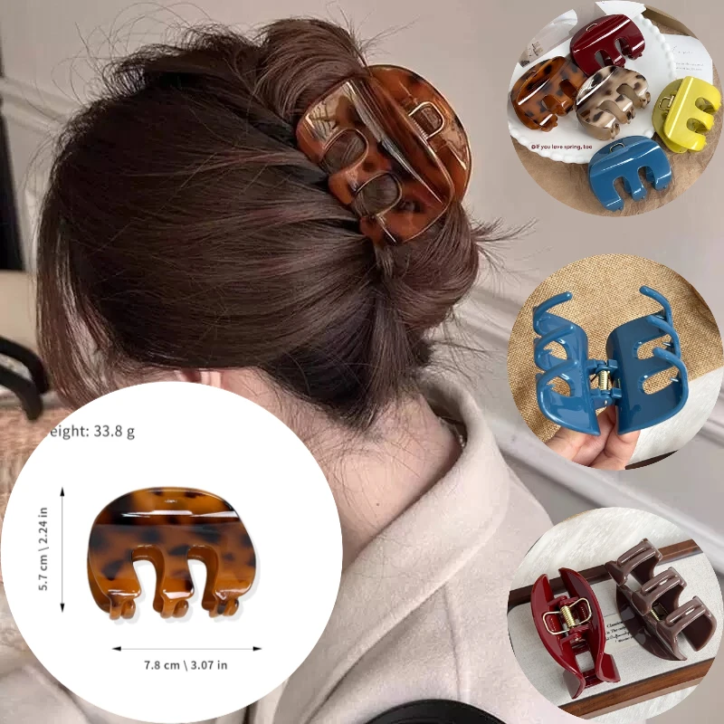 

Fashion French Hair Claw Clips Elegant Retro Crab Shark Clip Acetate High Ponytail Holders Крабики Для Волос Заколка Для Волос
