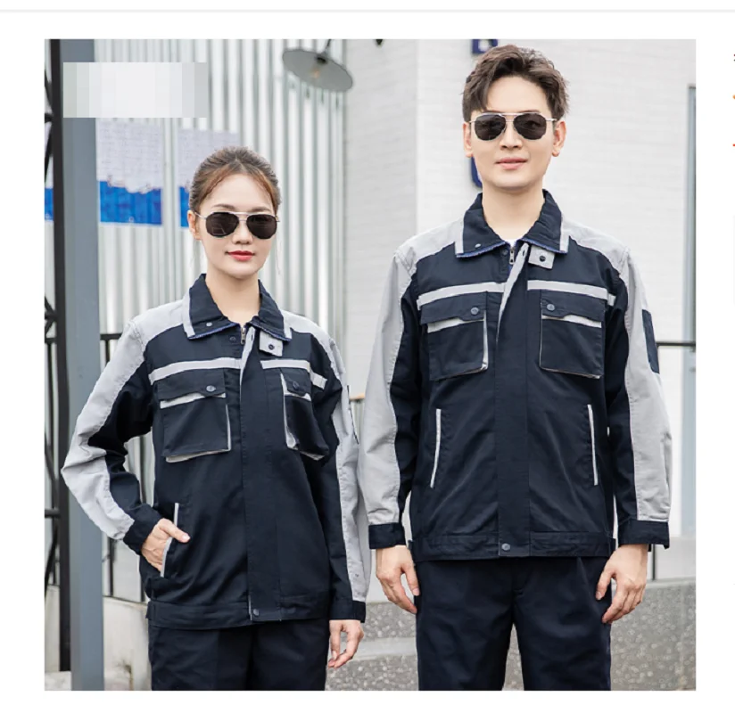 作業服セット男性用反射ストライプ安全作業服自動車修理工炭鉱労働者つなぎ服ワークショップスーツ4xl