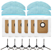 4 * Mop Cloths + 6 * Dust Bags + 6 * Side Brushes Multi-purpose Replacement For Homerun 7000 XU7100/01, XU7100/02 (XV1472/00)