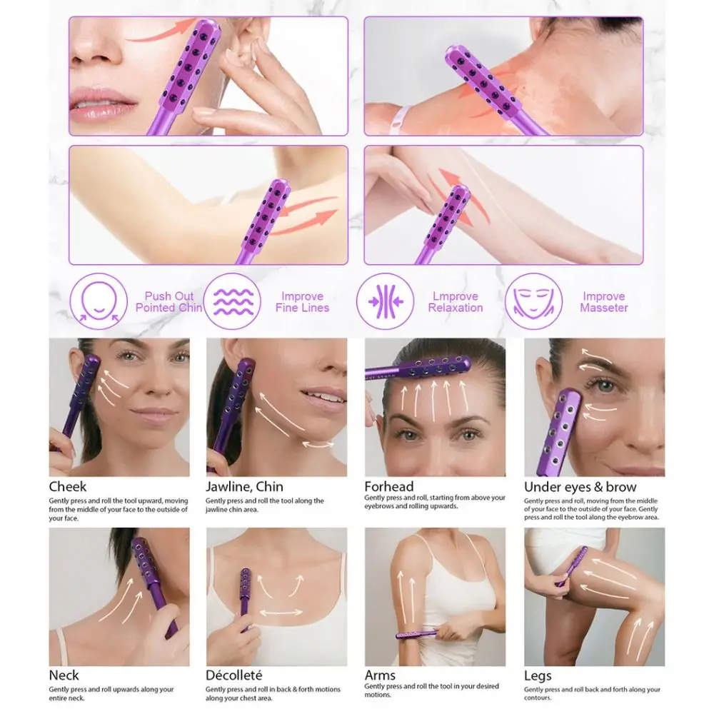 

Ролик для лица из сплава Гуа Ша, 30 германиевых камней, лифтинг, германиевый массажер для лица, подтяжка кожи, антивозрастной косметический ролик, инструмент