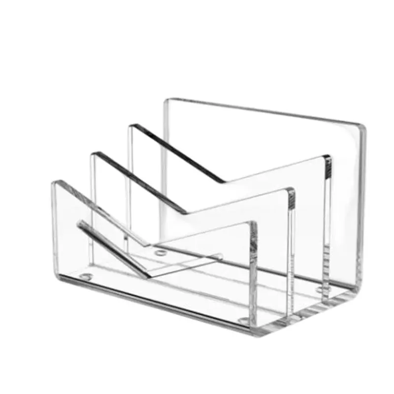 A53M-Acrylic Mail Holder, Clear Acrylic File Letter Organizer, Vertical Envelope Mail Holder For Desk, Countertop Bill