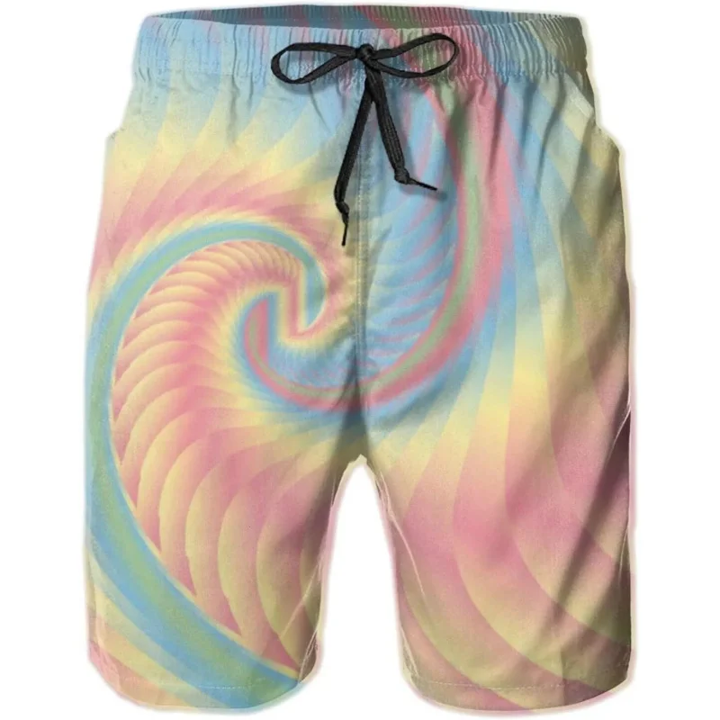 

Мужские пляжные шорты, шорты с 3D принтом радужной галстука-красителем, мужские летние дышащие шорты, шорты для фитнеса, мужские Ropa Hombre