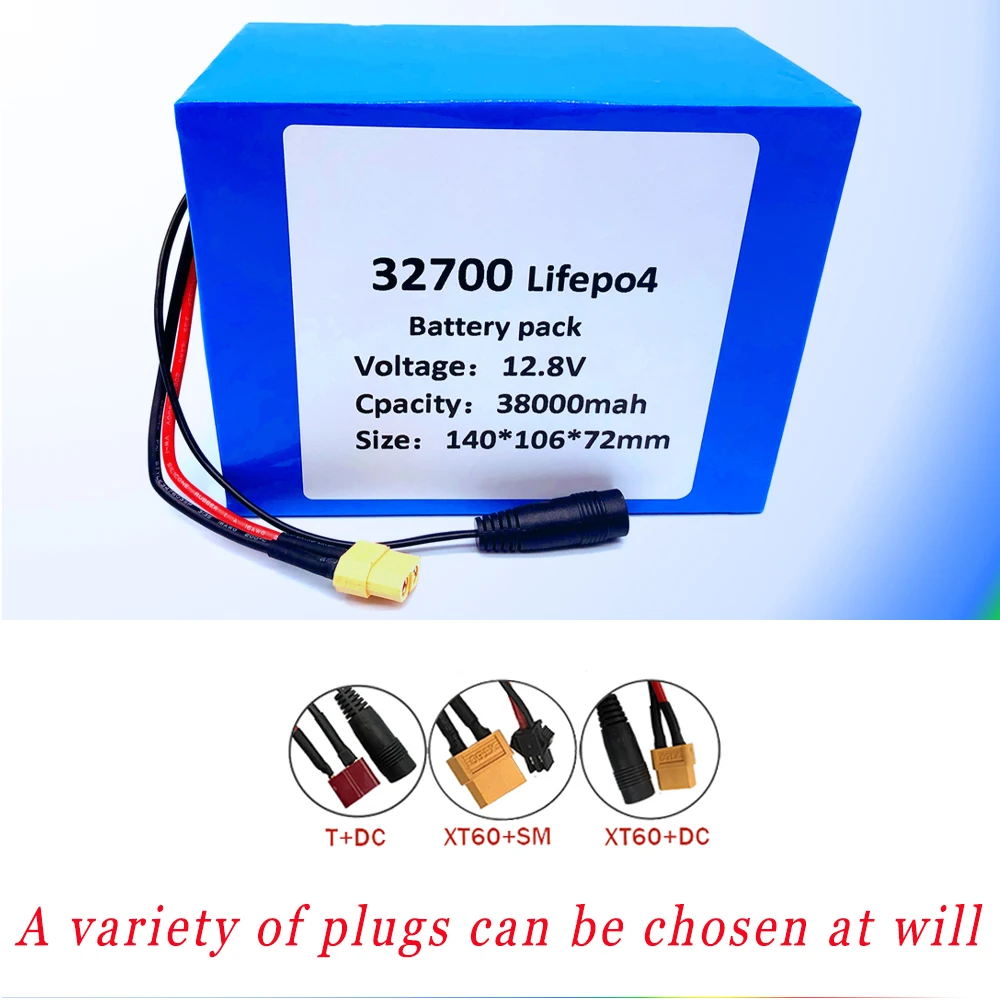 12.8V 38Ah 32700 Lifepo4 Battery 4S3P with 40A Balance for Electric Bike Battery Electric Boat 12V UPS DIY Solar Add Charger