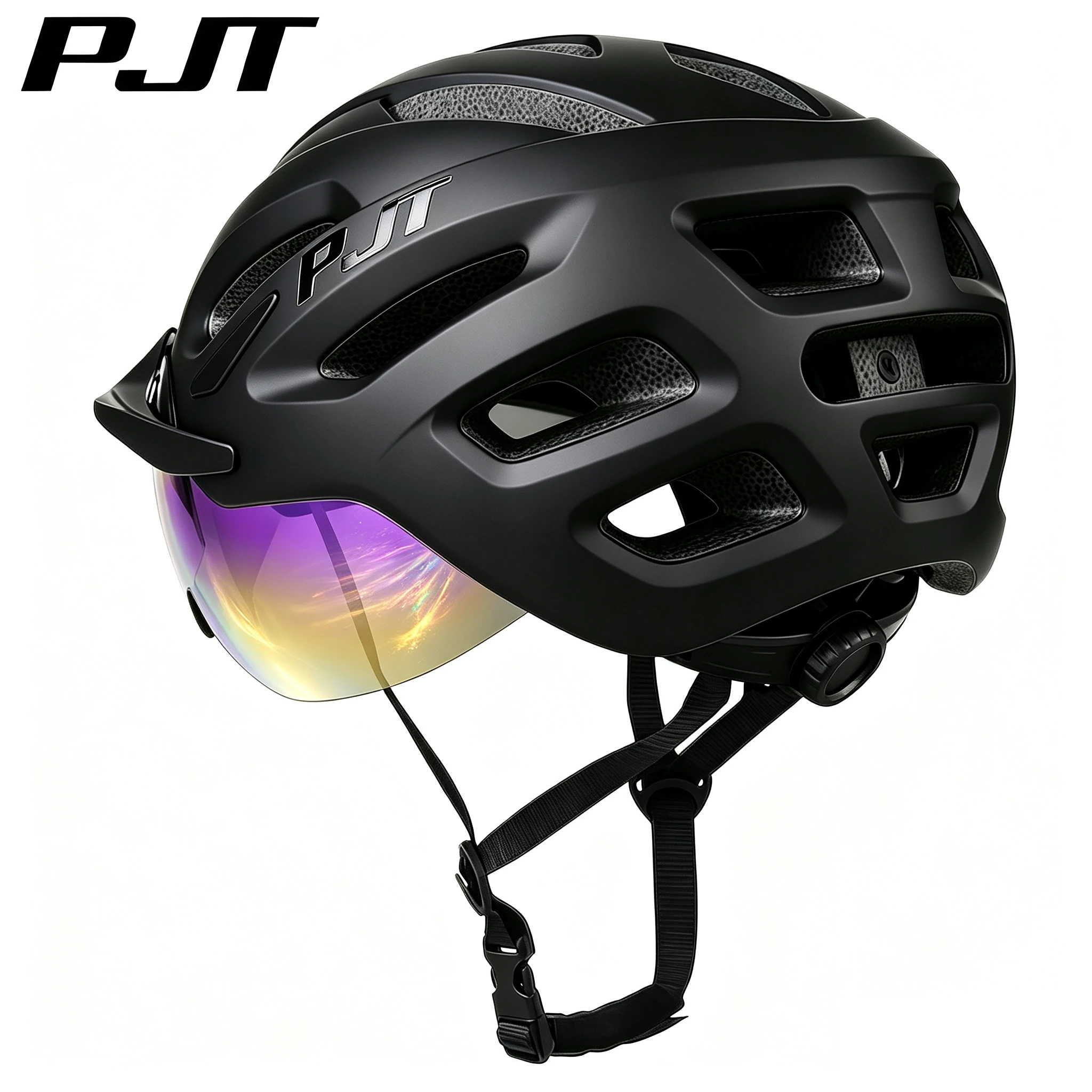 Casque de vélo 4 en 1 à attraction magnétique + visière solaire, casque de vélo de route et VTT, tailles M L 55-61cm, certifié CE, casques de sécurité