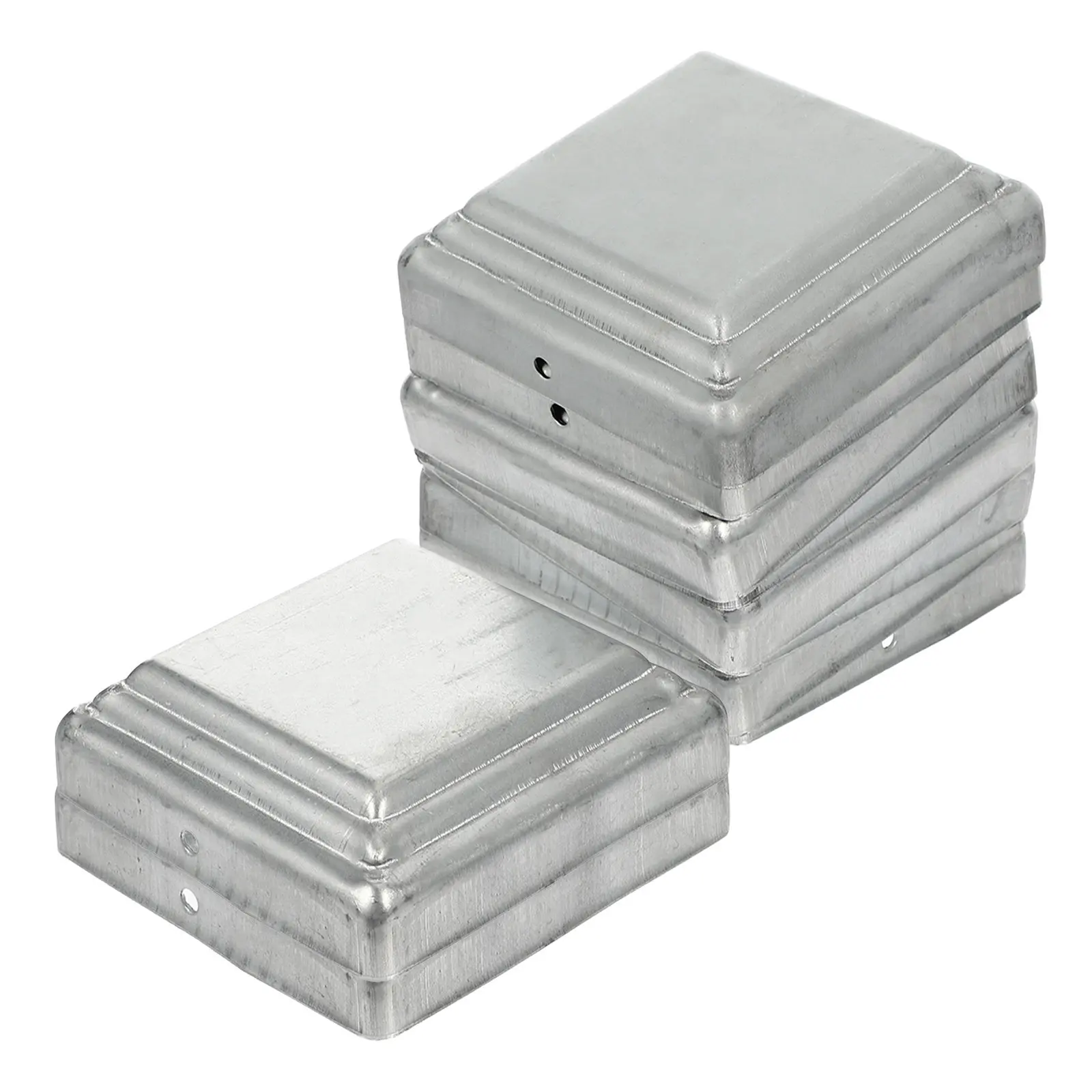 10Pcs Heavy-Duty Square Post Caps Metal Fence Post Toppers for Garden Deck Railing Traffic Barriers Gate Sides Decorative
