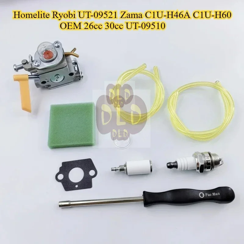 

Carburetor For Homelite Ryobi UT-09521 Zama C1U-H46A C1U-H60 OEM 26cc 30cc UT-09510 Zama OEM 120900026 String Trimmer Engine