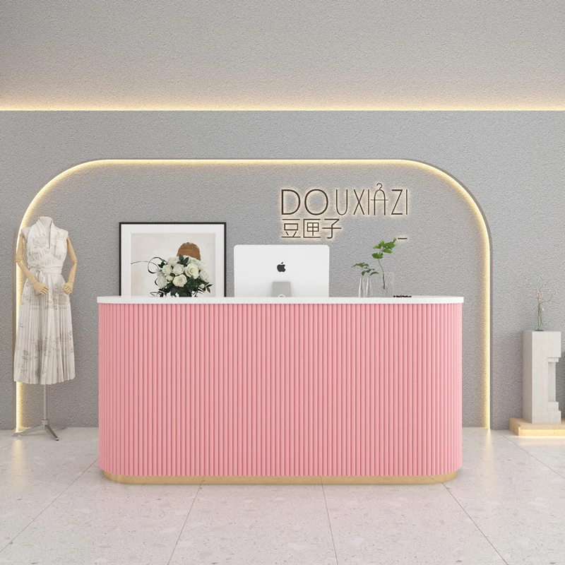 Contatore di servizi commerciali moderno e semplice in materiale MDF per l'uso del salone di bellezza del boutique di abbigliamento del bar del negozio aziendale