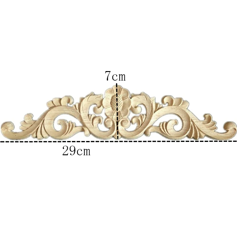 Unpainted Wood Carved Decal Corner Applique Frame for Home Furniture Wall Cabinet Door Crafts Home Decoration Accessories