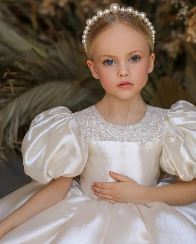 Bloemenmeisjesjurk Lolita Prinses Baljurken Kinderen Meisje Spaanse Jurk met Strik Baby Verjaardag Doopjurken Kid Boutique