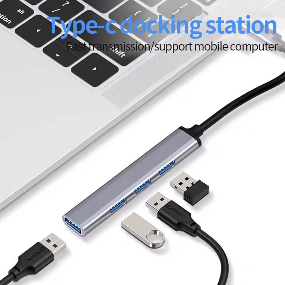 USB 3.0 2.0 Type C 4 Ports Multi USB Splitter Adapter OTG For iPhone 17 Samsung HUAWEI Xiaomi Macbook PC Computer Accessories