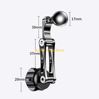 W89C Adjustable 17mm Ball Joint Extension Rod Metal Ball Head Extenders for Car Dashboard Camera & Phone Holder Brackets