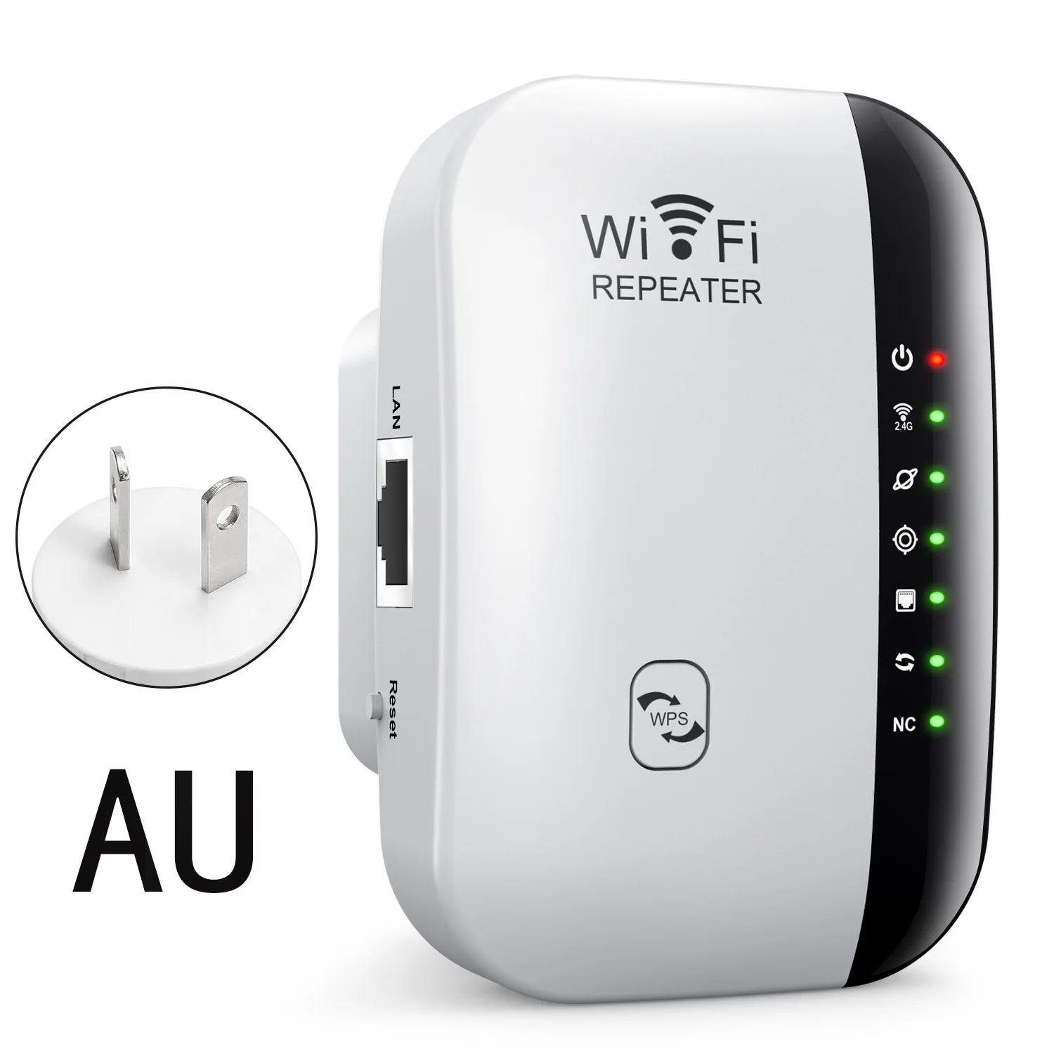 Penguat wi-fi Repeater 300Mbps nirkabel, Router penguat wi-fi 802.11N WPS jarak jauh 7 Status lampu pengulang WiFi untuk PC