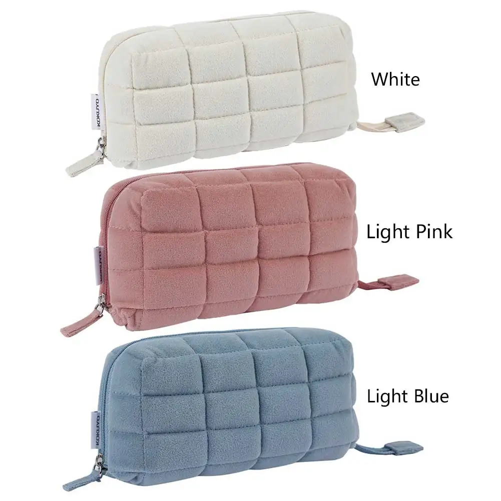 Pillow Shape Pencil Case Multifunction Quilted Creative Pencil Box Large Capacity Makeup Organizer Bag Cotton Makeup Storage Bag