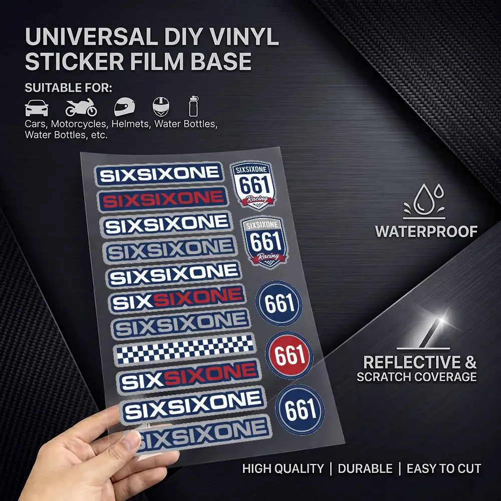 FOR 661 High Visibility Reflective Waterproof Decal Scratch Hide Sticker Fit Car Motorcycle Helmet Refrigerator - view 2