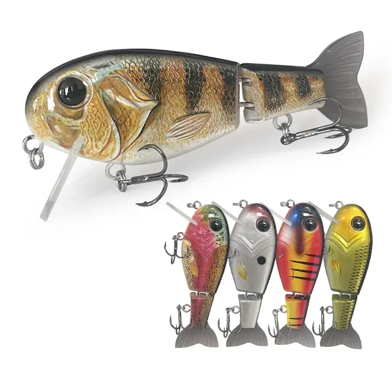 

12.5cm 50g Jointed Wake Bait Multi-section Fish Lure with Tongue Floating Swimbait Wobbler Fishing Lure Square Bill Sunfish Bait