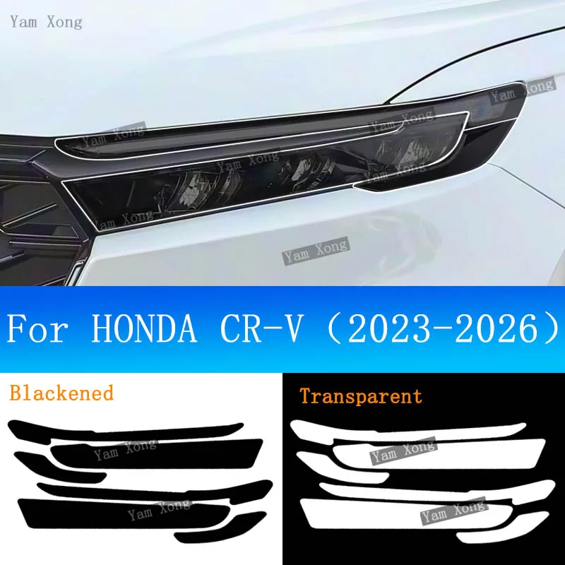 

Car Exterior Front Smoke Transparent Protective Film For HONDA CR-V CRV Headlight Black Anti-Scratch Golden Armored Sticker Film