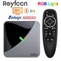 Reyfoon A95X F3 Air 8K Android 9.0 TV BOX Amlogic S905X3 4K Google Voice Assistant wifi 2GB 16GB 4GB 32GB 64GB RGBLight TV Box