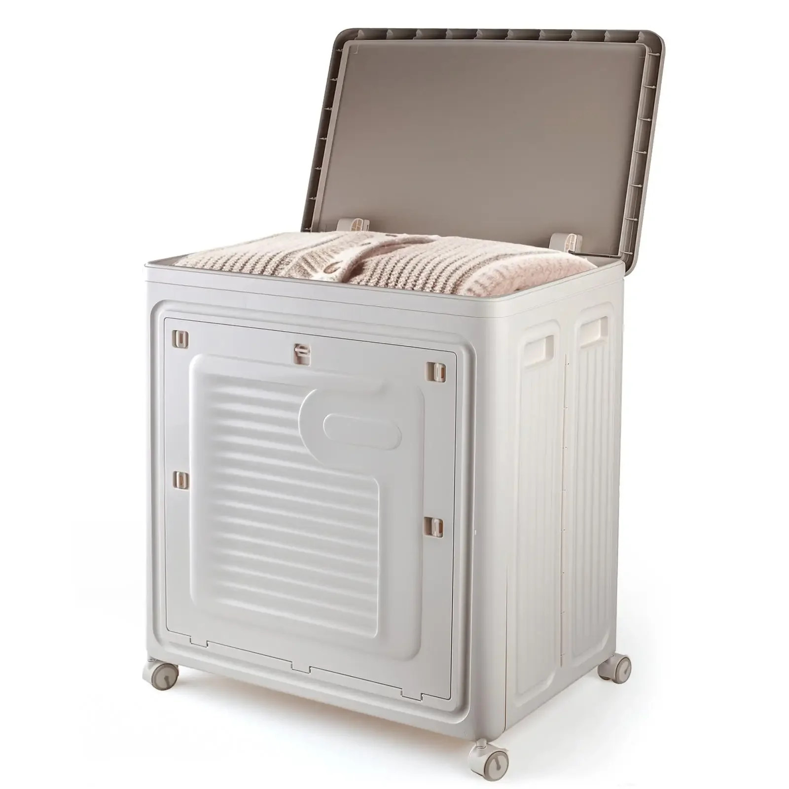 130L Extra Large Foldable Storage Box with Wheels and Lids Collapsible Toy Storage Bin Organizer Sturdy Clothes Container Space Saving Chest for Kids Boys Girls Nursery Playroom Living Room
